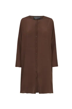 Agnes, camisa en seda ciruela