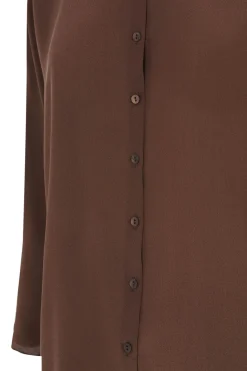 Agnes, camisa en seda ciruela