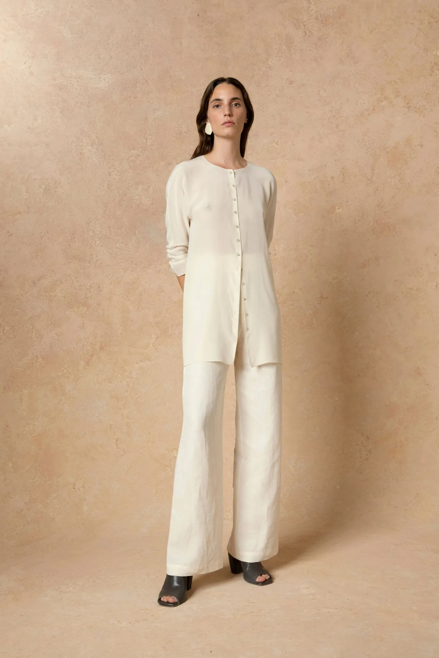 Agnes, camisa en seda marfil