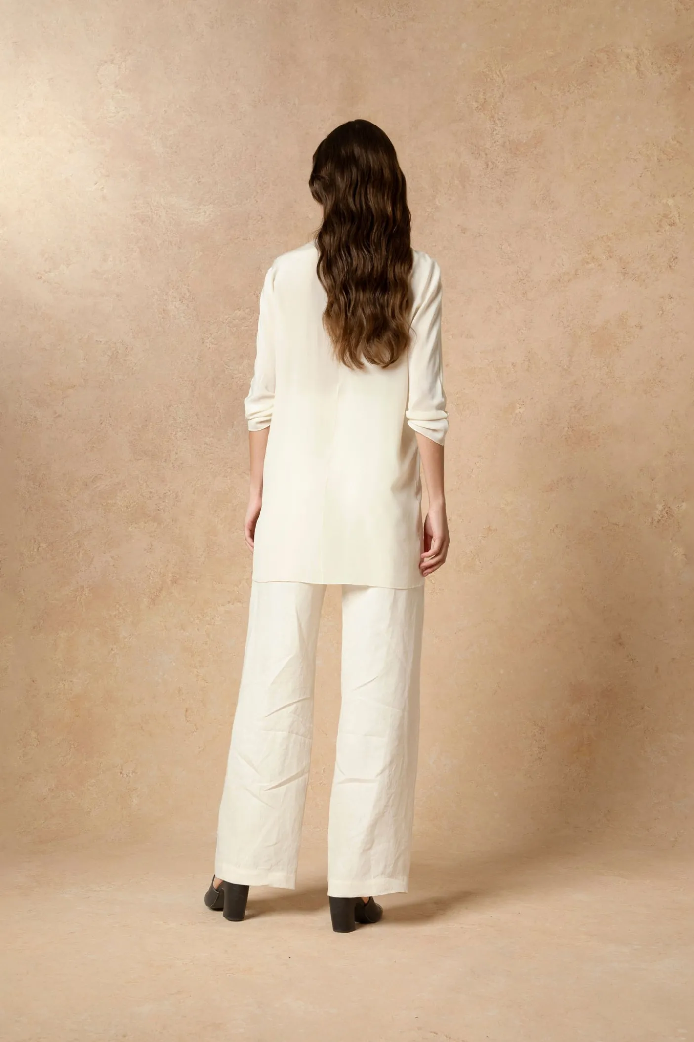 Agnes, camisa en seda marfil