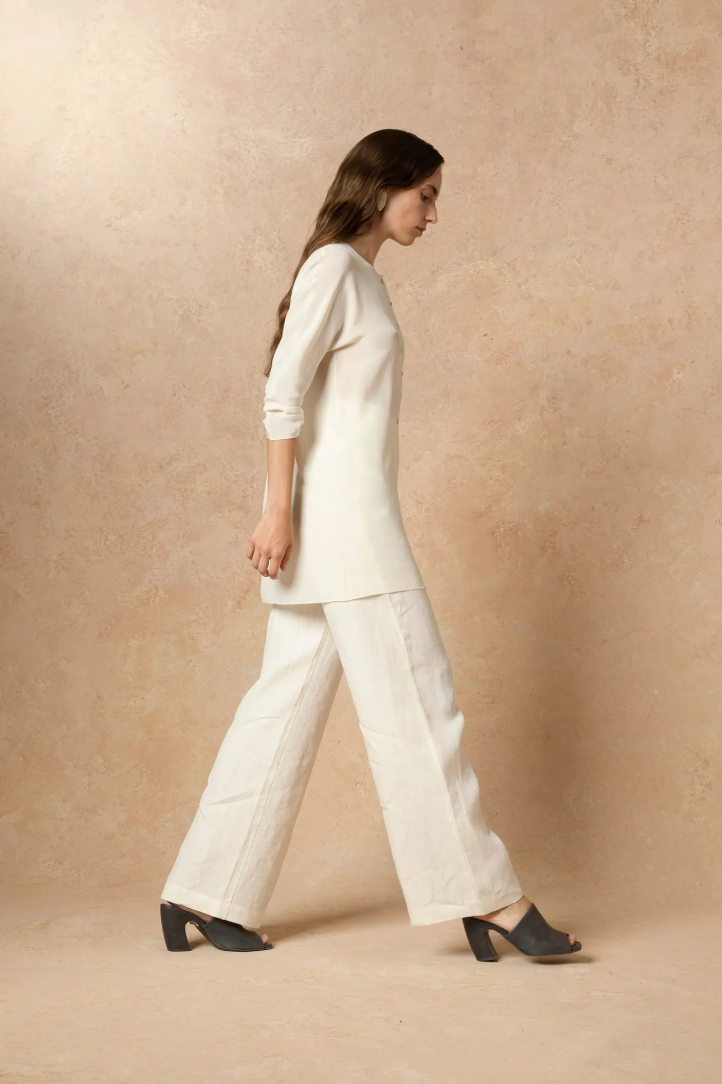 Agnes, camisa en seda marfil