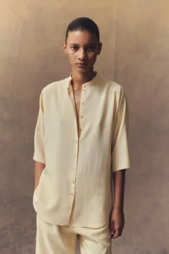 Alba, vanilla silk shirt
