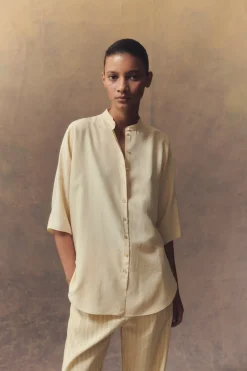 Alba, vanilla silk shirt