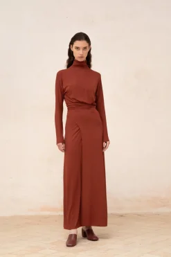 Alice, burgundy leather mule