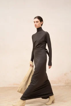 Alice, graphite stretch cupro dress
