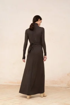Alice, graphite stretch cupro dress