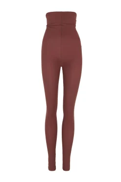 Alice, leggings en cupro stretch granate
