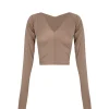 Alice, top en cupro stretch cocoa