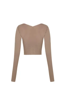 Alice, top en cupro stretch cocoa
