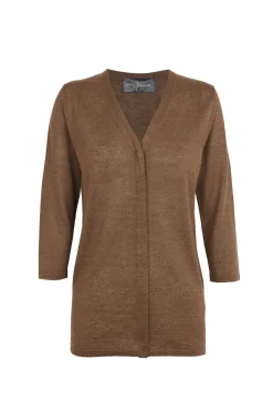 Alon, cinnamon linen and silk cardigan