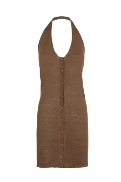 Alon, cinnamon linen and silk top