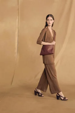 Alon, cinnamon linen and silk cardigan