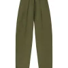 Ama, pantalón en lino y seda verde