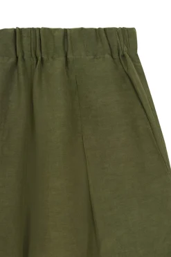 Ama, pantalón en lino y seda verde