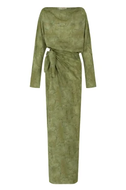 Amina, amantis print silk dress