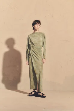 Amina, amantis print silk dress