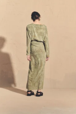 Amina, amantis print silk dress