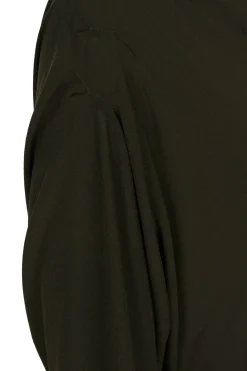 Anghela, dark green draped dress