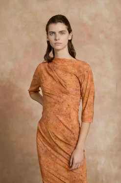 Anja, sora print silk dress