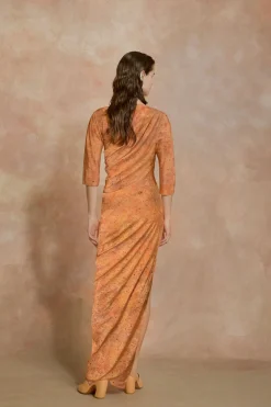 Anja, sora print silk dress