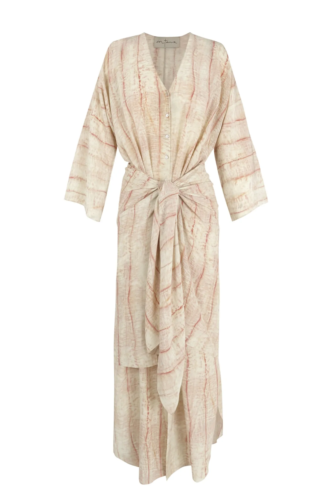Antibes, irony print silk dress