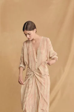 Antibes, irony print silk dress