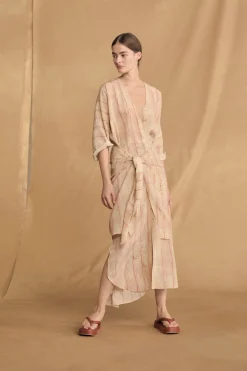 Antibes, irony print silk dress