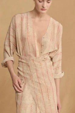 Antibes, irony print silk dress