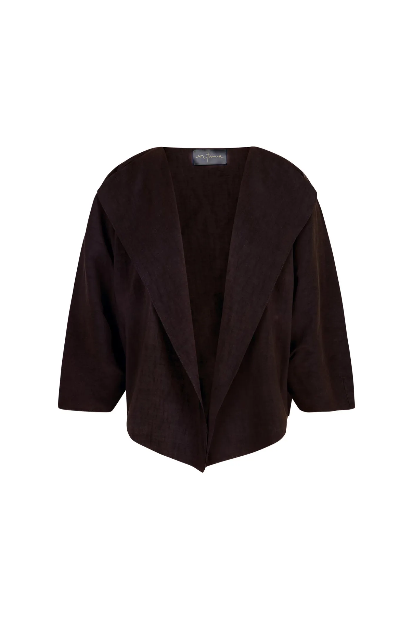 Arco, chaqueta en lino y cupro burdeos