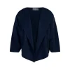 Arco, chaqueta en lino y cupro azul intenso