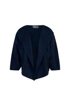Arco, chaqueta en lino y cupro azul intenso