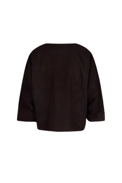 Arco, chaqueta en lino y cupro burdeos