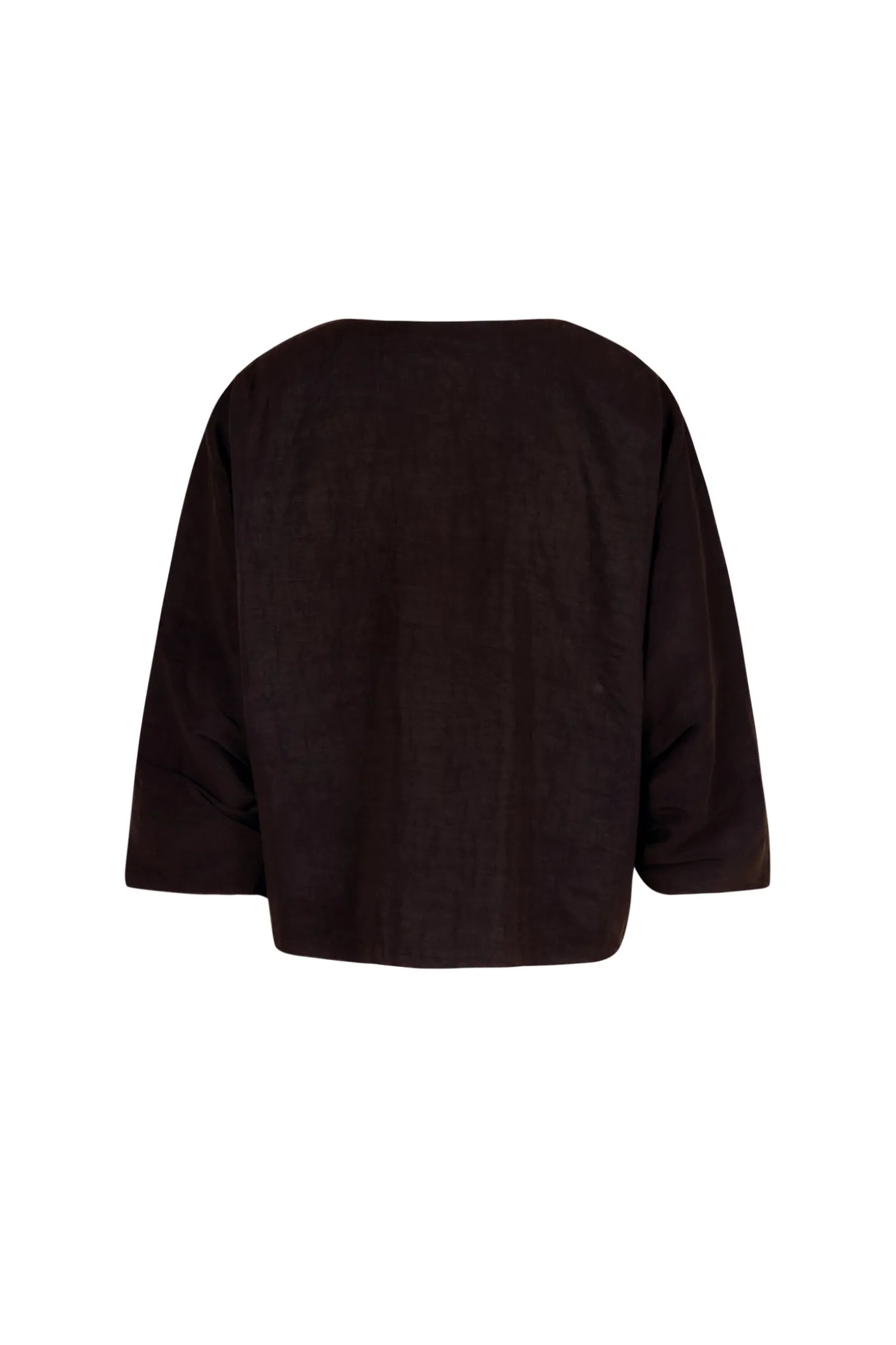 Arco, chaqueta en lino y cupro burdeos