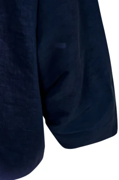 Arco, chaqueta en lino y cupro azul intenso