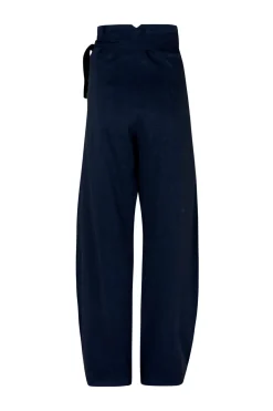 Arco, pantalon en lino y cupro azul intenso