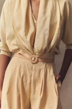 Aro S, thin belt in peach leather