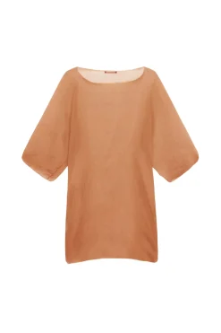 Aurora, top en seda bronce