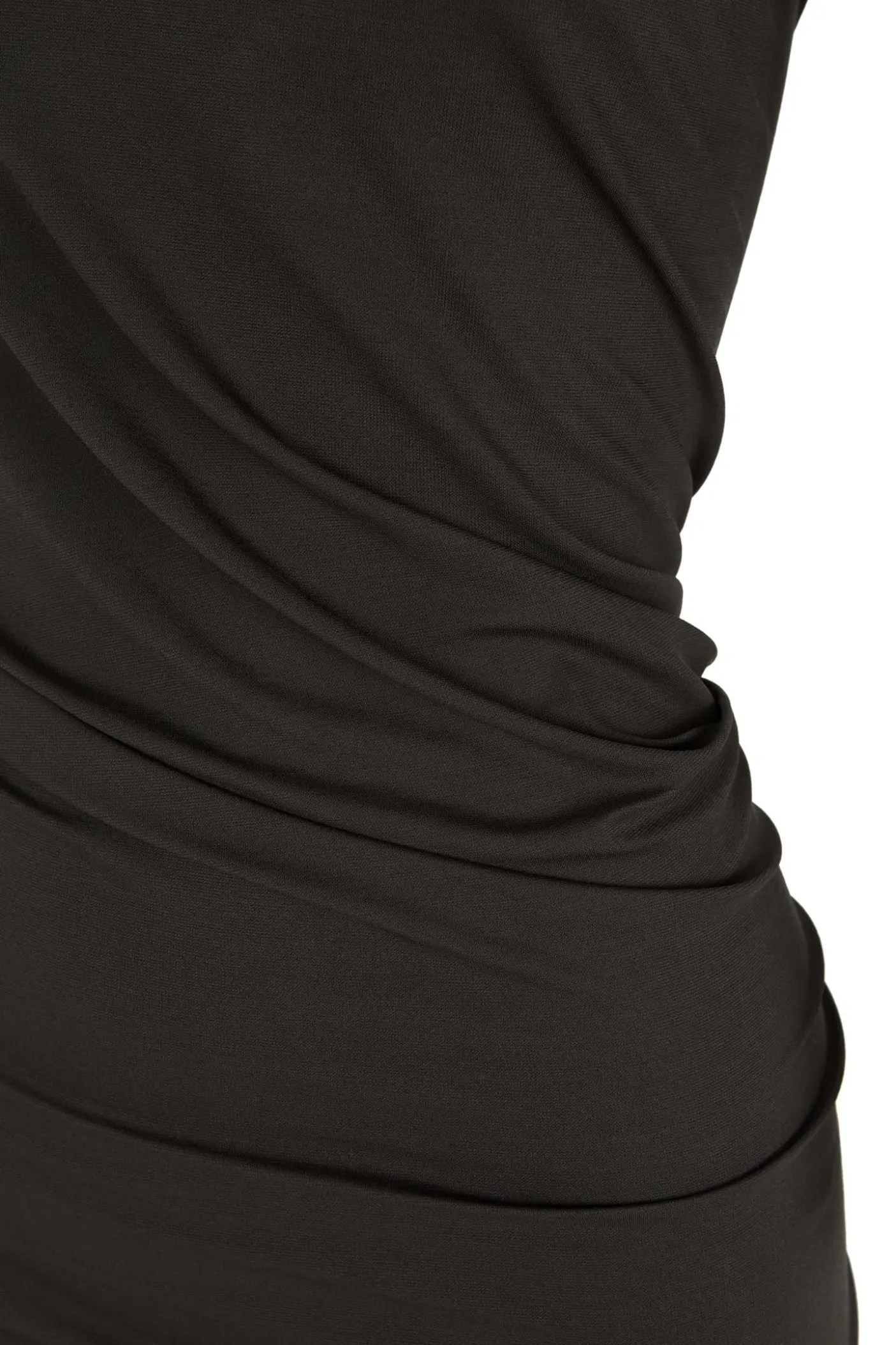 Babar, vestido asimetrico en cupro stretch grafito