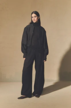 Bachata, black linen and silk pants