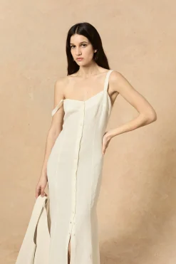 Bambina, ivory linen dress