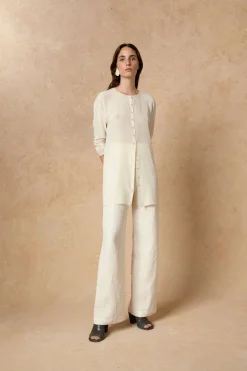 Bambina, ivory linen pants