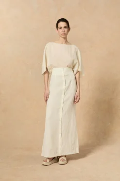 Bambina, ivory linen skirt