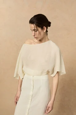 Bambina, ivory linen skirt