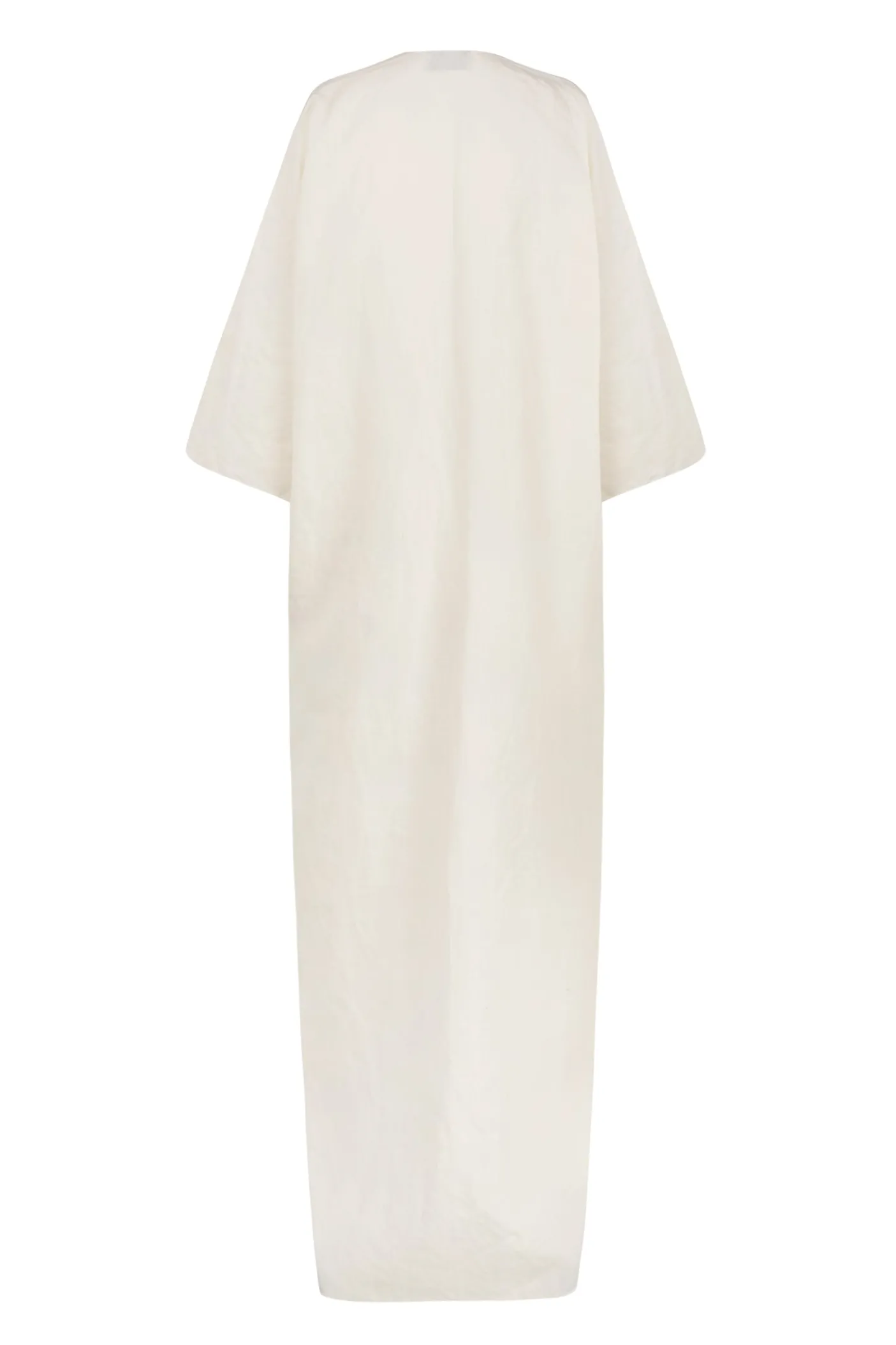 Bambina, long coat in ivory linen
