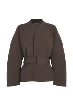Bawa, brown jacket with belt
