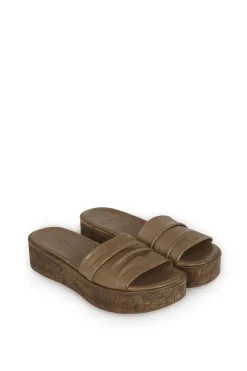 Beth, sandalia plana kaki