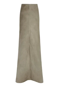 Bimba, long skirt in grey maltinto linen
