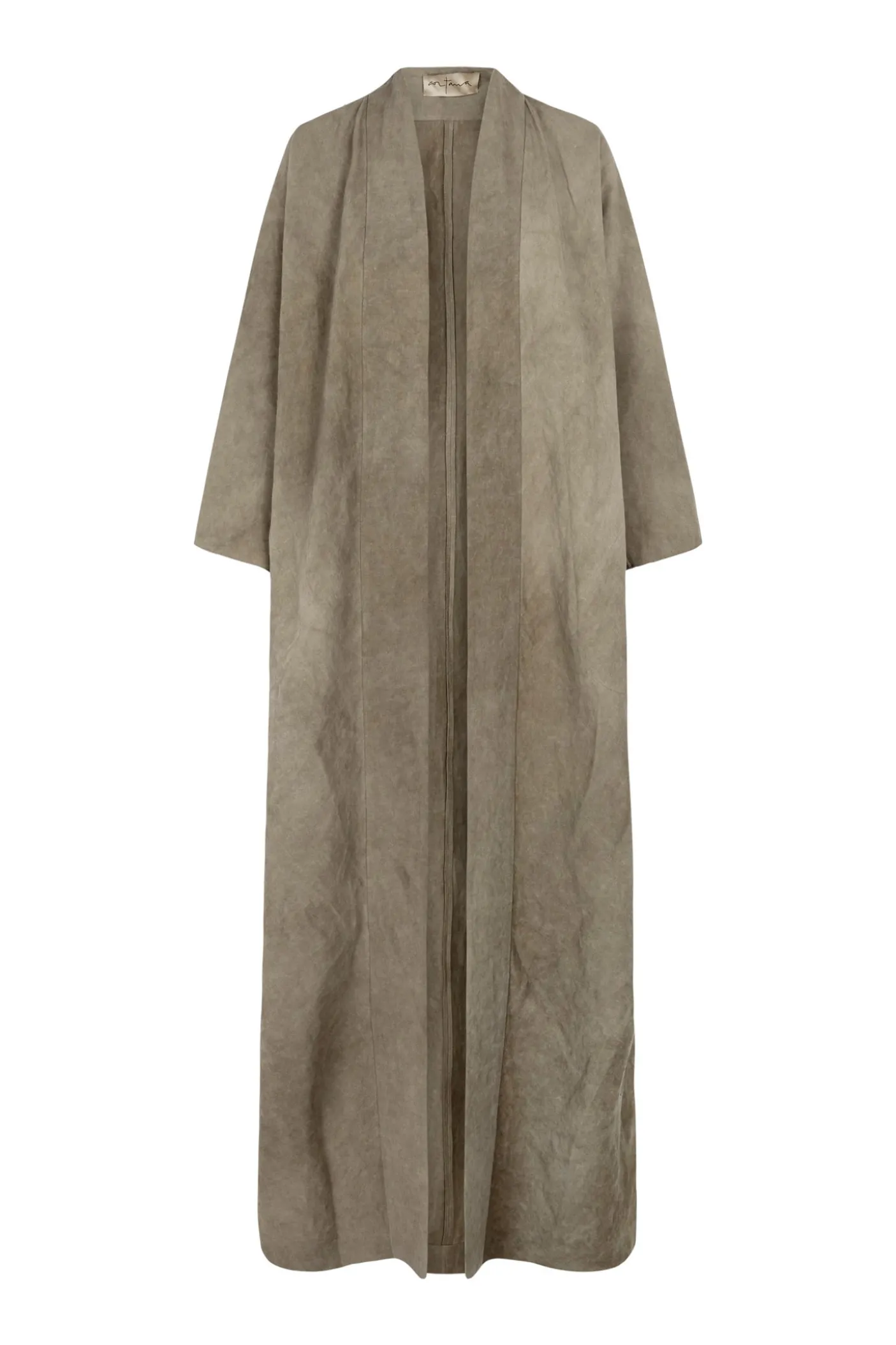 Bimba, stone gray maltinto linen coat