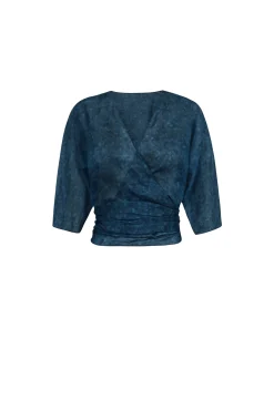 Blues, top en ramio tokyo print