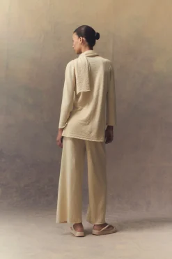 Botanica, pantalón en punto de lino crudo